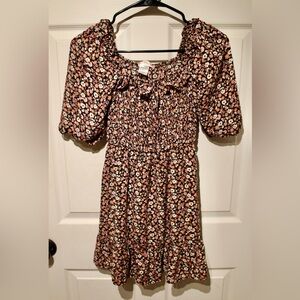 Love Squared Girls Dress Size 10 Polyester Blend Floral Print Orange Sundress